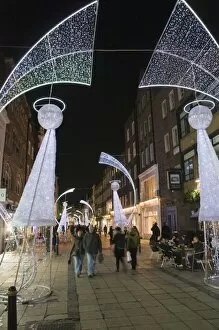 Christmas lights in South Moulton Street, near Oxford Street, London, England