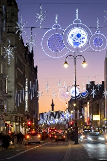 Tail Light Prints: Christmas lights on The Strand, London, England, United Kingdom, Europe