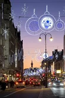 City Of London Collection: Christmas lights on The Strand, London, England, United Kingdom, Europe