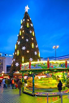 Christmas Lights Prints: Christmas Market and the Biggest Christmas Tree in the World