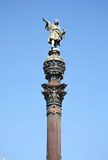 Male Representation Prints: Christopher Colombus Monument, Barcelona, Spain, Europe