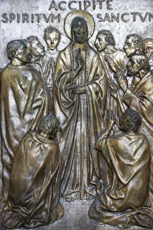 Basilica Prints: Christs Appearance to the Disciples on the Holy door of St
