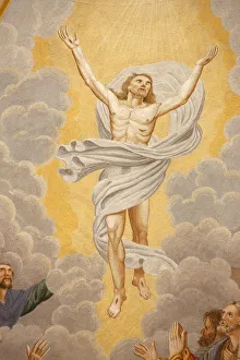 Images Dated 18th August 2008: Christs Ascension in Saint-Nicolas de Veroce church, Haute Savoie, France, Europe