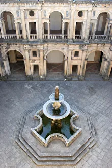 Aerials Prints: Christs Convent John III cloister, UNESCO World Heritage Site, Tomar, Estremadura