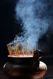 Incense Prints: Chua On Lang Taoist temple, Ho Chi Minh City, Vietnam, Indochina, Southeast Asia, Asia