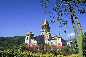 Meditation Prints: Chung Tai Chan Monastery stands prominently in the landscape of Puli