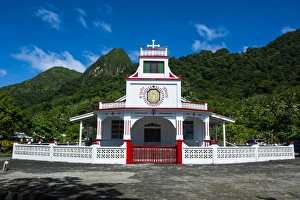 American Samoa Prints: Church in Afono on Tutuila, American Samoa, South Pacific, Pacific