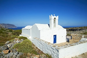 Cylades Prints: Church, Asfodilitis village, Amorgos, Cyclades, Aegean, Greek Islands, Greece, Europe