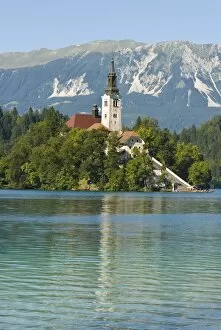 Church of the Assumption on Bled Island in Bled Lake, Bled, Slovenia, Europe