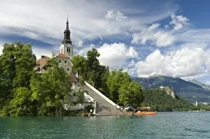 Images Dated 10th July 2007: Church of the Assumption, Bled Island, Lake Bled, Slovenia, Europe