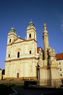 Church of the Assumption of the Virgin Mary, in the evening, Valtice, UNESCO World Heritage Site