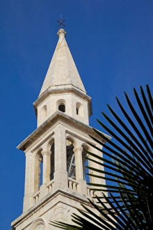 Church bell tower, Old Town, Budva, Montenegro, Europe