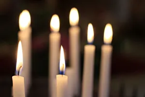 Flames Prints: Church candles, France, Europe