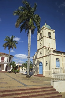 Vinales Prints: Church on Central Square, Vinales Town, Vinales, Pinar del Rio Province, Cuba, West Indies