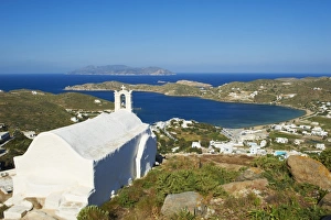 Chora Prints: Church above Chora, Ios Island, Cyclades, Greek Islands, Greece, Europe
