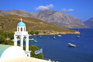 Greek Orthodox Prints: Church at Emporios, Kalymnos, Dodecanese, Greek Islands, Greece, Europe