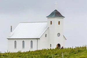 Flatey Island Prints: Church on Flatey Island, Iceland, Polar Regions