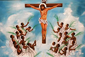 Fresco Prints: Church fresco, Namugongo Catholic Martyrs Shrine, Kampala, Uganda, Africa