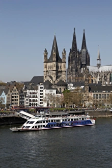 Images Dated 18th April 2010: Church of Great Saint Martin and Cathedral, seen across the River Rhine