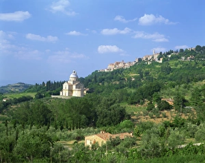 Montepulciano Prints: The church and hill town of Montepulciano in Tuscany, Italy, Europe