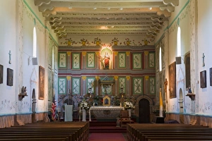 Church Interior Prints: Church interior, Old Mission Santa Ines, Solvang, Santa Barbara County
