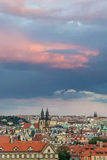 Bohemia Prints: Church of Our Lady before Tyn at sunset