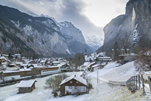 Lauterbrunnen Prints: Church at Lauterbrunnen, Jungfrau region, Bernese Oberland, Swiss Alps, Switzerland