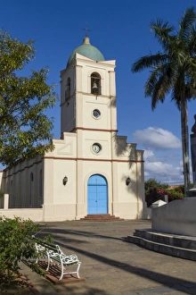Pinar Del Rio Prints: Church and Main square, Vinales