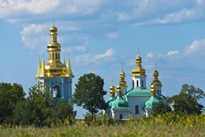 Church of the Nativity of the Virgin and Kovnirs Bell Tower, Pechersk Lavra, UNESCO World Heritage Site, Kiev, Ukraine, Europe