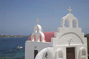 Mikonos Prints: Church near the beach of Psarou