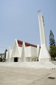 Costa Rican Prints: Church near Plaza Central, Liberia, Costa Rica, Central America