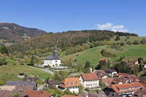 Belchen Mountain Prints: Church of Neuenweg, view to Belchen Mountain