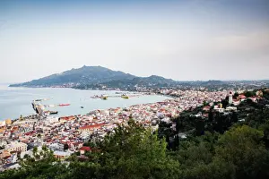 Zante Prints: Church of Panagia Pikridiotissa with beautiful view of Zakynthos town at sunrise