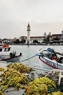 Nets Prints: Church of Panagia Pikridiotissa with beautiful view at Zakynthos town at sunrise