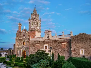Puebla Prints: Church of San Francisco Acatepec at dusk, Cholula, Puebla State, Mexico