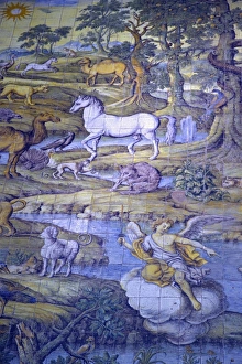 Images Dated 26th April 2010: Church of San Michele Arcangelo with painted majolica floor by Leonardo Chiaiese dating from 1761