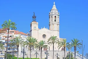 Church of Sant Bartomeu and Santa Tecla, Sitges, Costa Dorada, Catalonia, Spain, Europe