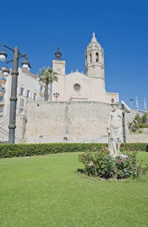 Church of Sant Bartomeu and Santa Tecla, Sitges, Costa Dorada, Catalonia, Spain, Europe