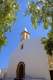 Stereotypically Spanish Prints: Church, Sant Joan De Labritja, Ibiza, Spain, Europe