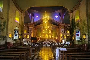 Images Dated 15th April 2011: Church service in the colonial Spanish Baclayon Church in Bohol, Philippines, Southeast Asia, Asia