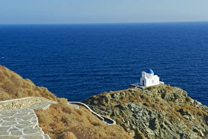 Side Walk Prints: The church of Seven Martyrs, Kastro, Sifnos, Cyclades Islands, Greek Islands