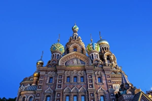 St Petersburg Prints: The Church on Spilled Blood illuminated at dusk