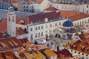 Stari Grad Prints: Church of St. Blaise right with Clock Tower on left