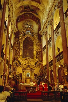 Opulence Prints: Church of St. Kames, Nave, Prague, Czech Republic, Europe