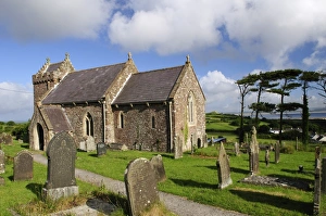 Tomb Stones Prints: Church of St. Madoc, Llanmadoc, Gower, Wales, United Kingdom, Europe