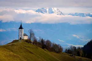 Slovenia Prints: The Church of St. Primoz, Jamnik, Slovenia, Europe