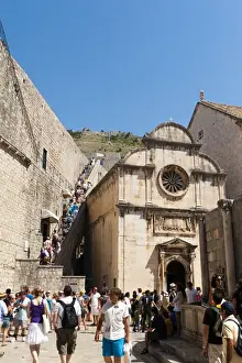 Group Of People Prints: Church of St. Savior, Dubrovnik, Dubrovnik-Neretva county, Croatia, Europe