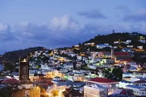 Images Dated 20th January 2010: Church and town houses, St. Georges, Grenada, Windward Islands, West Indies, Caribbean, Central