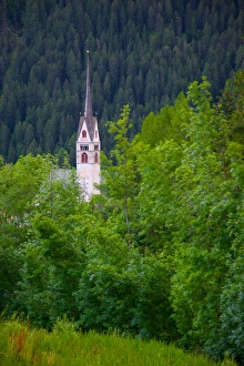 Church, Vigo di Fassa, Fassa Valley, Trento Province, Trentino-Alto Adige / South Tyrol, Italian Dolomites, Italy, Europe