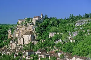Pilgrimage Prints: Churches and buildings atop cliffs in Rocamadour